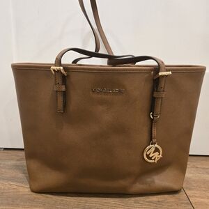 Michael Kors Tan Tote Bag with Gold Accents